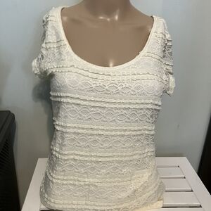 Candie's Cream Lace Blouse